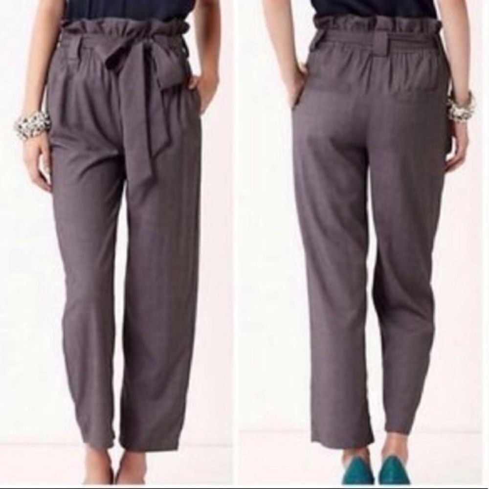 🚨 Anthropologie Cartonnier High waisted Pinstripe Paperbag Pants *no sash*